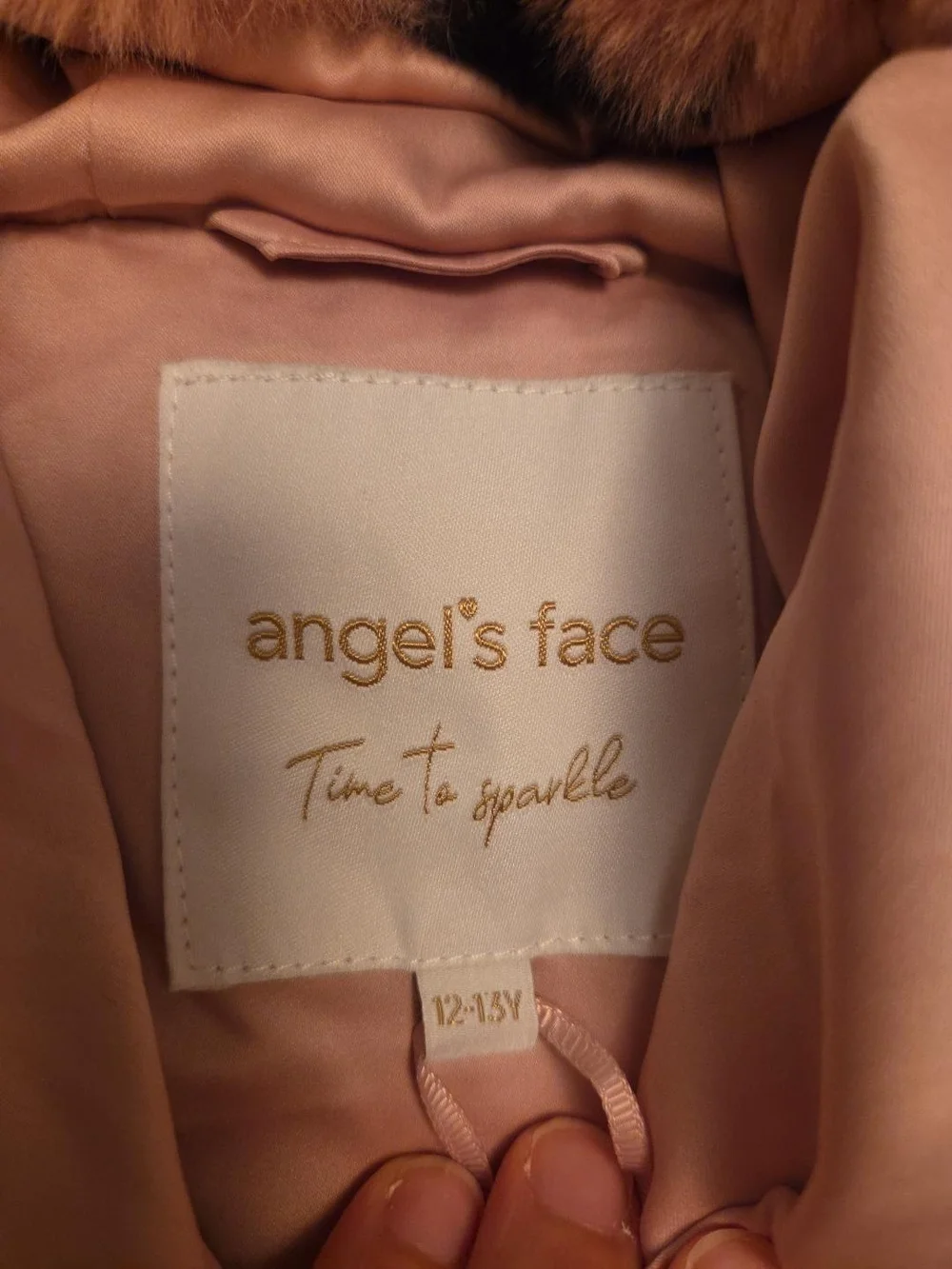 Angel's Face Fulham Faux Fur Heart Gilet Vest Tea Rose Black Girls 12-13 NWT